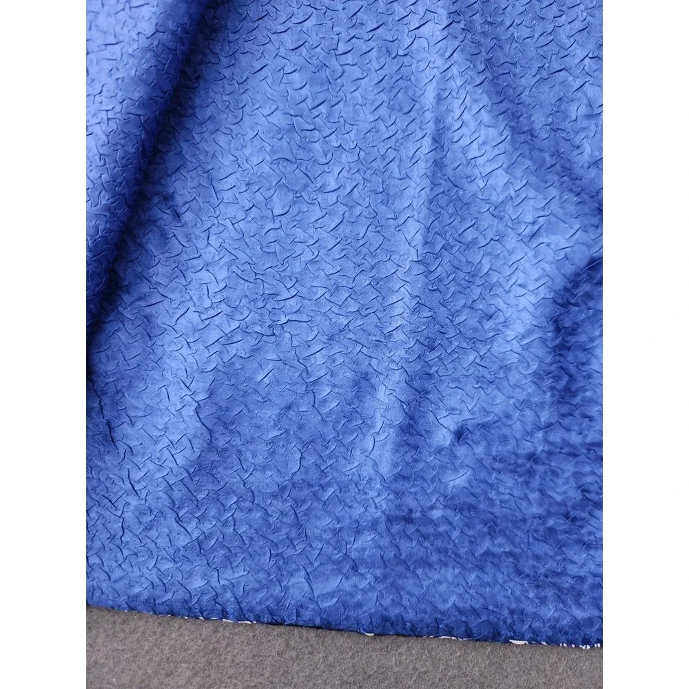 Chicos Travelers Reversible Crushed Jacket 3 XL Open Artsy‎ Lagenlook Blue Bell